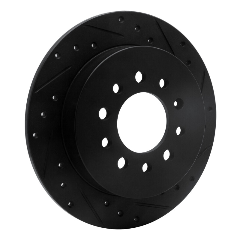 Hyundai Tiburon Brake Rotor (1) - Rear Right - R1 Concepts - Drilled & Slotted - Black - `07-`08